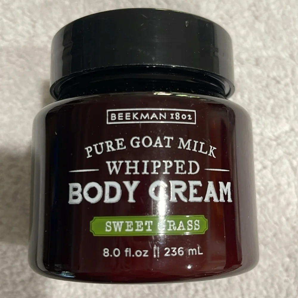 NIB Beekman 1802 Pure Goat Milk Whipped Body Cream 8.0 fl.oz Sweet Grass